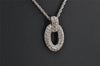 Authentic Christian Dior Silver Tone Rhinestone Chain Pendant Necklace CD 0571K