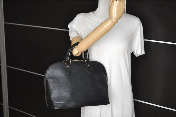 Authentic Louis Vuitton Epi Alma PM Hand Bag Black M40302 LV 0572J