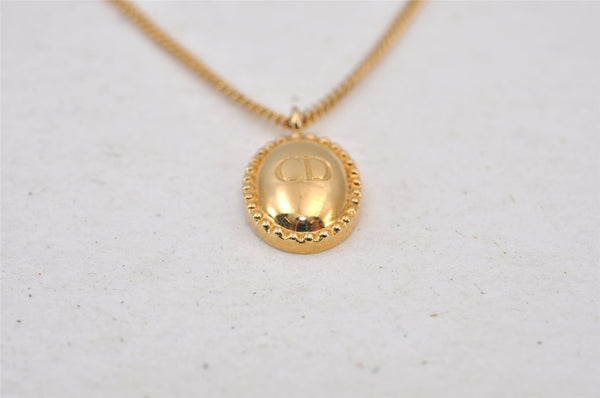 Authentic Christian Dior Vintage Logo Motif Tie Chain Pin Gold Tone CD 0574K