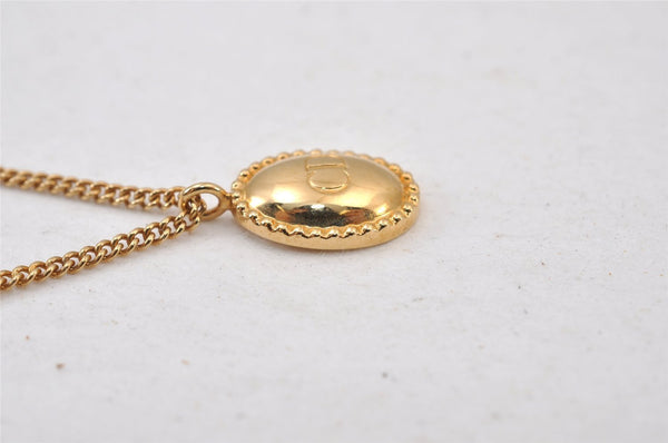 Authentic Christian Dior Vintage Logo Motif Tie Chain Pin Gold Tone CD 0574K