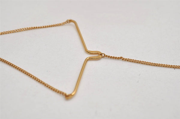 Authentic Christian Dior Vintage Logo Motif Tie Chain Pin Gold Tone CD 0574K