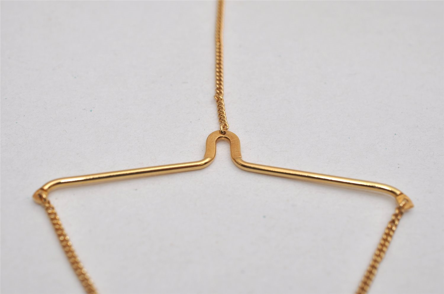 Authentic Christian Dior Vintage Logo Motif Tie Chain Pin Gold Tone CD 0574K