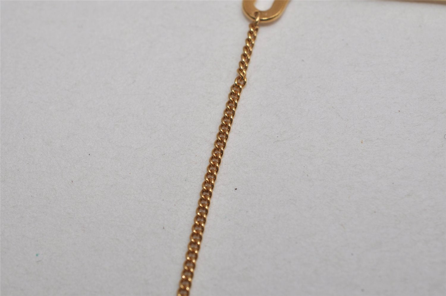 Authentic Christian Dior Vintage Logo Motif Tie Chain Pin Gold Tone CD 0574K
