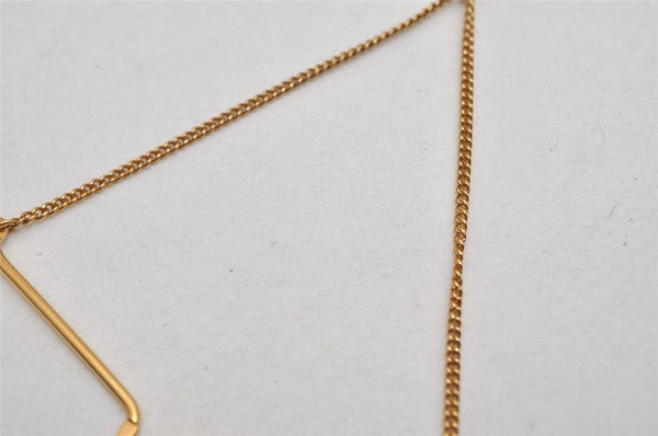 Authentic Christian Dior Vintage Logo Motif Tie Chain Pin Gold Tone CD 0574K