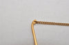 Authentic Christian Dior Vintage Logo Motif Tie Chain Pin Gold Tone CD 0574K