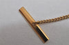 Authentic Christian Dior Vintage Logo Motif Tie Chain Pin Gold Tone CD 0574K