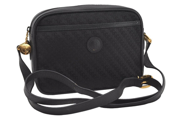 Authentic GUCCI Shoulder Cross Body Bag Purse Canvas Leather Black Junk 0575J