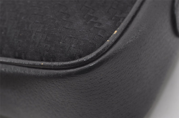 Authentic GUCCI Shoulder Cross Body Bag Purse Canvas Leather Black Junk 0575J