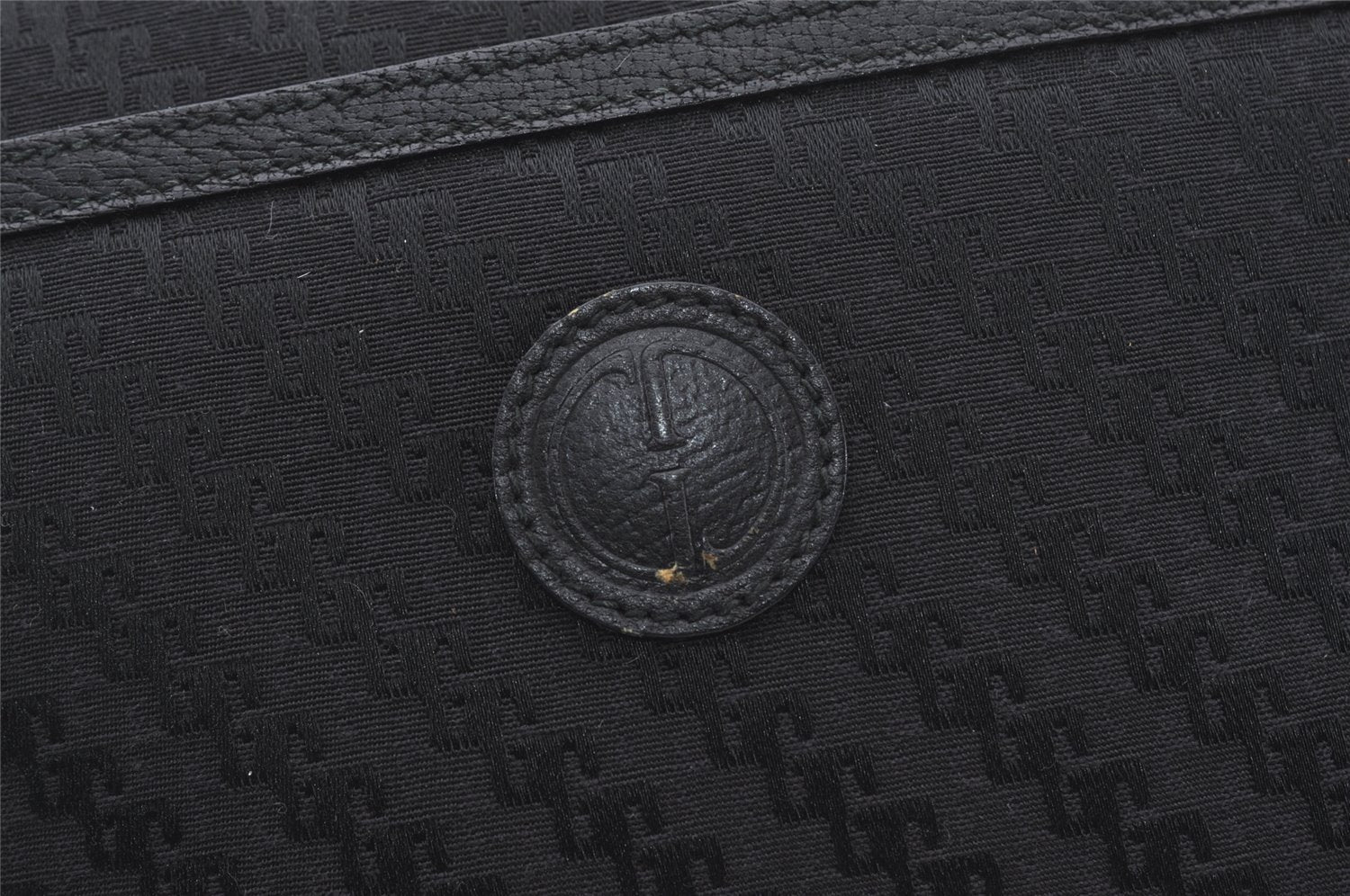 Authentic GUCCI Shoulder Cross Body Bag Purse Canvas Leather Black Junk 0575J