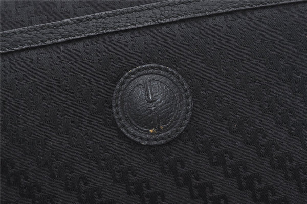 Authentic GUCCI Shoulder Cross Body Bag Purse Canvas Leather Black Junk 0575J