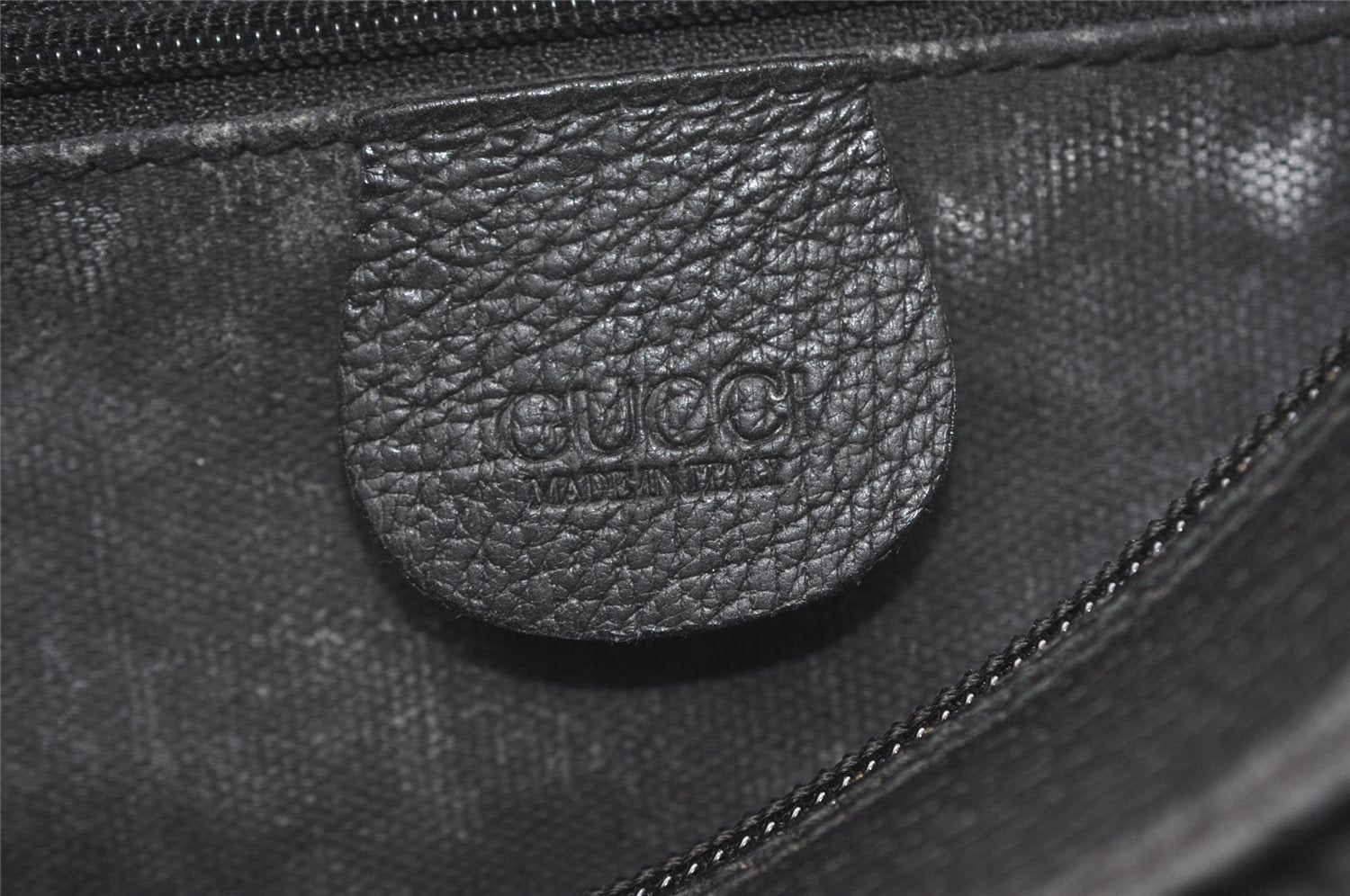 Authentic GUCCI Shoulder Cross Body Bag Purse Canvas Leather Black Junk 0575J