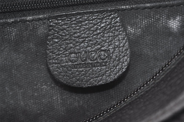 Authentic GUCCI Shoulder Cross Body Bag Purse Canvas Leather Black Junk 0575J