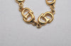 Authentic Christian Dior Vintage Logo Motif Chain Bracelet Gold Tone CD 0575K