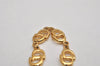 Authentic Christian Dior Vintage Logo Motif Chain Bracelet Gold Tone CD 0575K