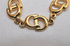 Authentic Christian Dior Vintage Logo Motif Chain Bracelet Gold Tone CD 0575K