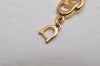 Authentic Christian Dior Vintage Logo Motif Chain Bracelet Gold Tone CD 0575K