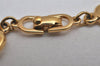 Authentic Christian Dior Vintage Logo Motif Chain Bracelet Gold Tone CD 0575K