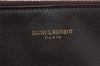 Authentic SAINT LAURENT Vintage Clutch Hand Bag Purse Leather Brown YSL 0576J