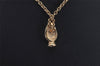 Authentic Christian Dior Gold Tone Rhinestone Chain Pendant Necklace CD 0576K