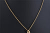 Authentic Christian Dior Gold Tone Rhinestone Chain Pendant Necklace CD 0576K