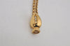 Authentic Christian Dior Gold Tone Rhinestone Chain Pendant Necklace CD 0576K