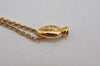 Authentic Christian Dior Gold Tone Rhinestone Chain Pendant Necklace CD 0576K