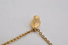 Authentic Christian Dior Gold Tone Rhinestone Chain Pendant Necklace CD 0576K