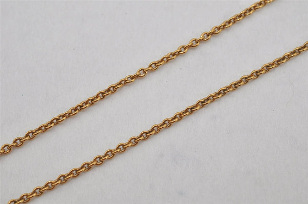 Authentic Christian Dior Gold Tone Rhinestone Chain Pendant Necklace CD 0576K