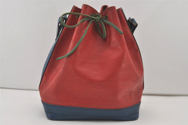 Louis Vuitton Epi Noe Tricolor Red x Blue x Green M44084 Drawstring Bag 0577J