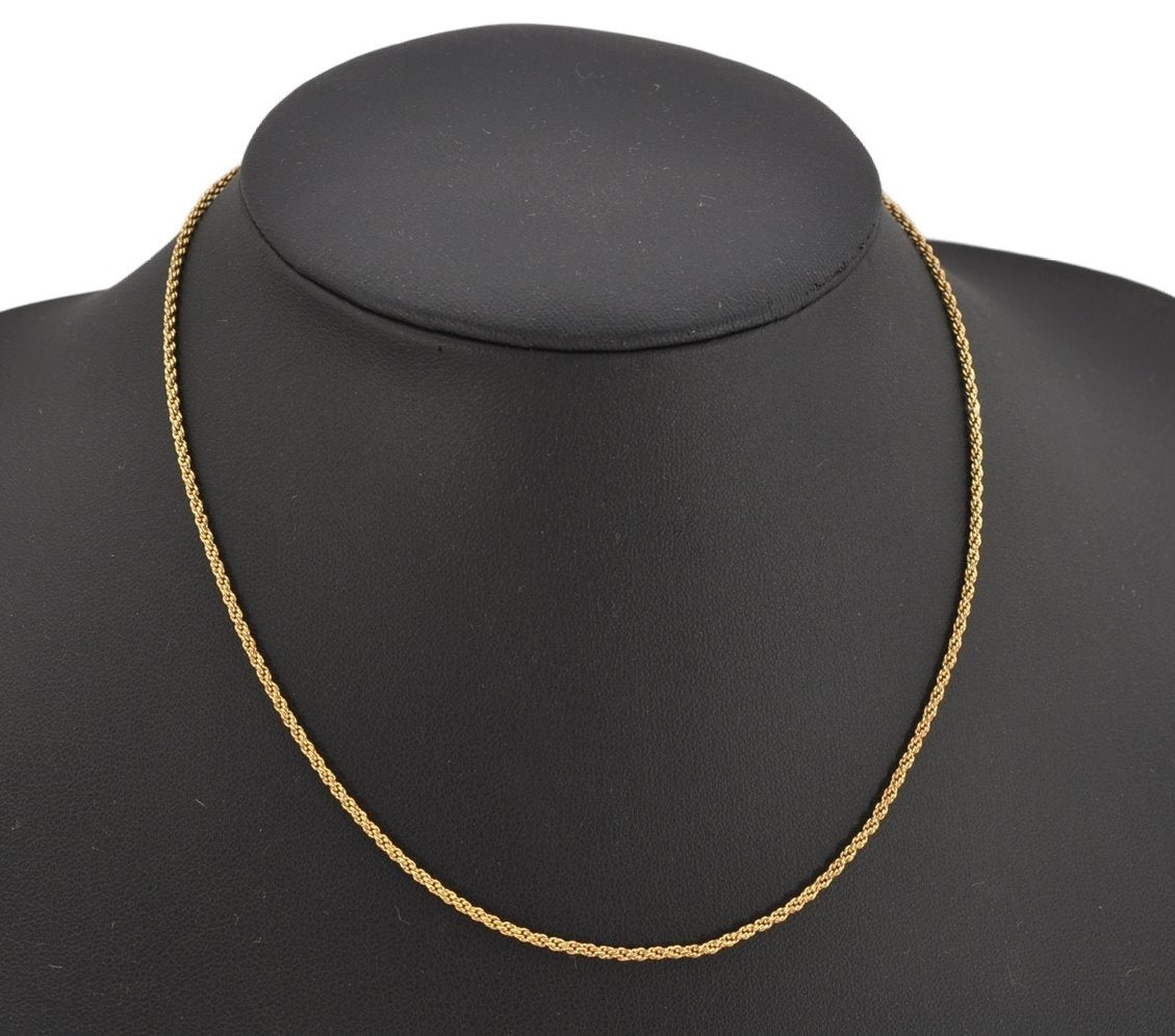 Authentic Christian Dior Gold Tone Chain Pendant Necklace CD 0577K