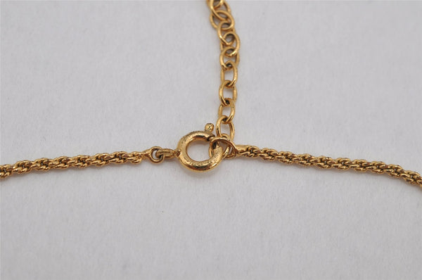 Authentic Christian Dior Gold Tone Chain Pendant Necklace CD 0577K