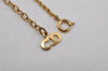 Authentic Christian Dior Gold Tone Chain Pendant Necklace CD 0577K