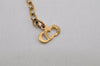 Authentic Christian Dior Gold Tone Chain Pendant Necklace CD 0577K