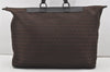 Auth FENDI Vintage Zucchino Travel Boston Bag Canvas Leather Brown Junk 0578J