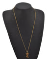 Authentic YVES SAINT LAURENT Logo Motif Necklace Chain Pendant Gold 0579K