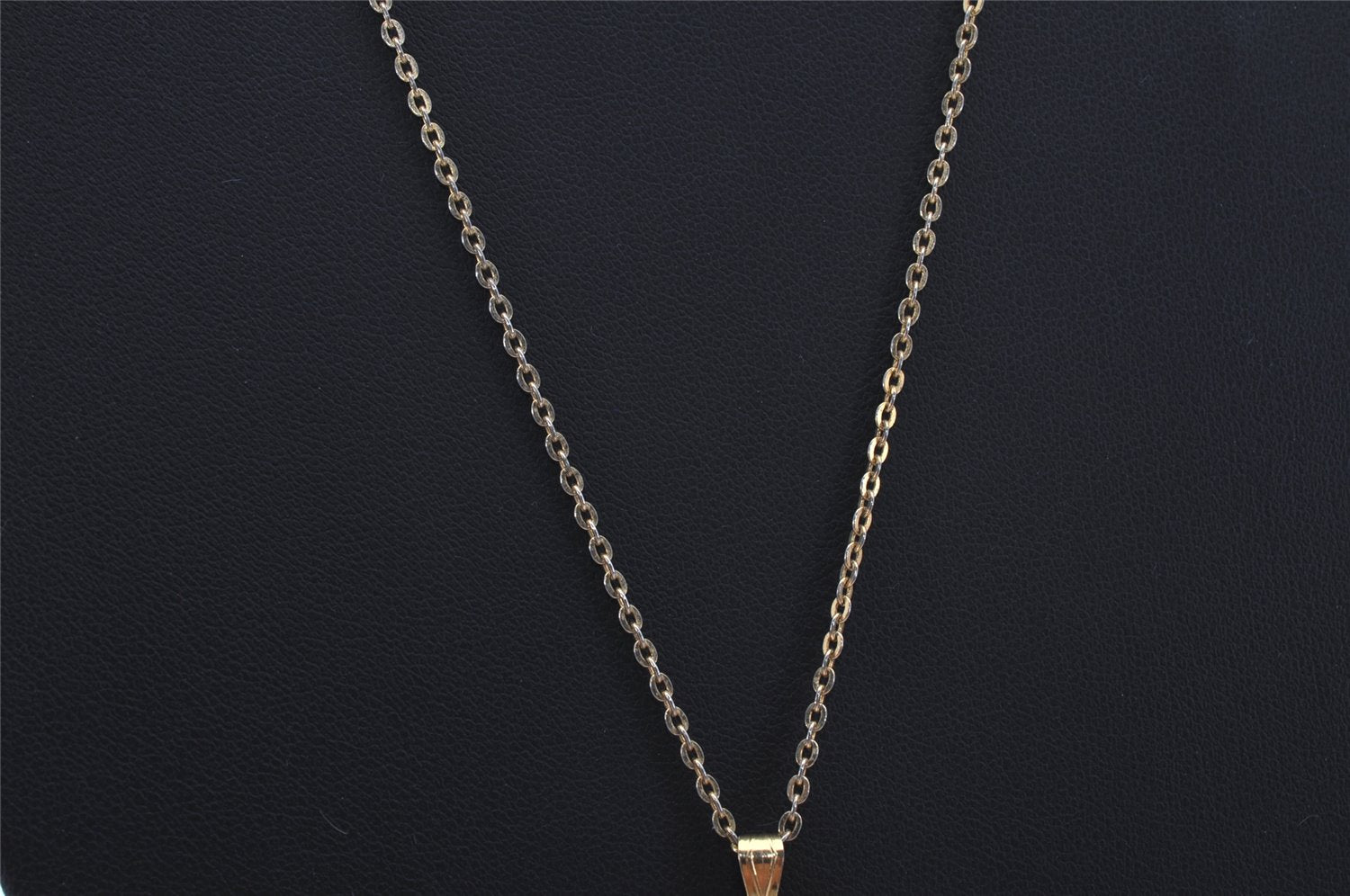 Authentic YVES SAINT LAURENT Logo Motif Necklace Chain Pendant Gold 0579K