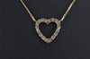 Authentic Christian Dior Gold Tone Rhinestone Heart Chain Pendant Necklace 0580K