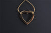 Authentic Christian Dior Gold Tone Rhinestone Heart Chain Pendant Necklace 0580K