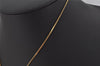 Authentic Christian Dior Gold Tone Rhinestone Heart Chain Pendant Necklace 0580K