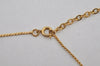 Authentic Christian Dior Gold Tone Rhinestone Heart Chain Pendant Necklace 0580K