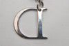 Authentic Christian Dior Silver Tone Logo Bag Charm Key Ring Silver Junk 0581K