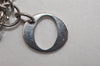 Authentic Christian Dior Silver Tone Logo Bag Charm Key Ring Silver Junk 0581K