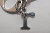 Authentic Christian Dior Silver Tone Logo Bag Charm Key Ring Silver Junk 0581K