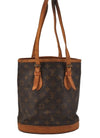 Authentic Louis Vuitton Monogram Bucket PM Shoulder Tote Bag M42238 LV 0584J