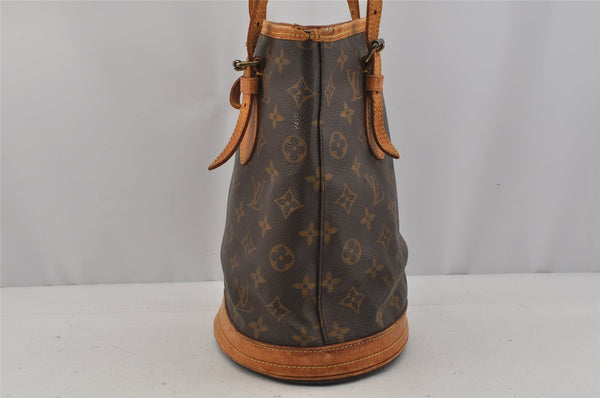 Authentic Louis Vuitton Monogram Bucket PM Shoulder Tote Bag M42238 LV 0584J