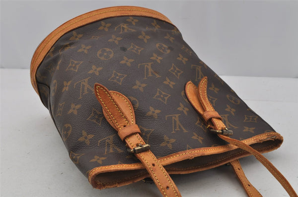 Authentic Louis Vuitton Monogram Bucket PM Shoulder Tote Bag M42238 LV 0584J