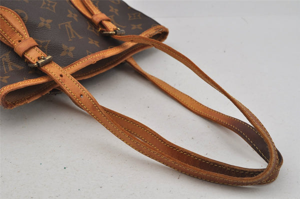 Authentic Louis Vuitton Monogram Bucket PM Shoulder Tote Bag M42238 LV 0584J