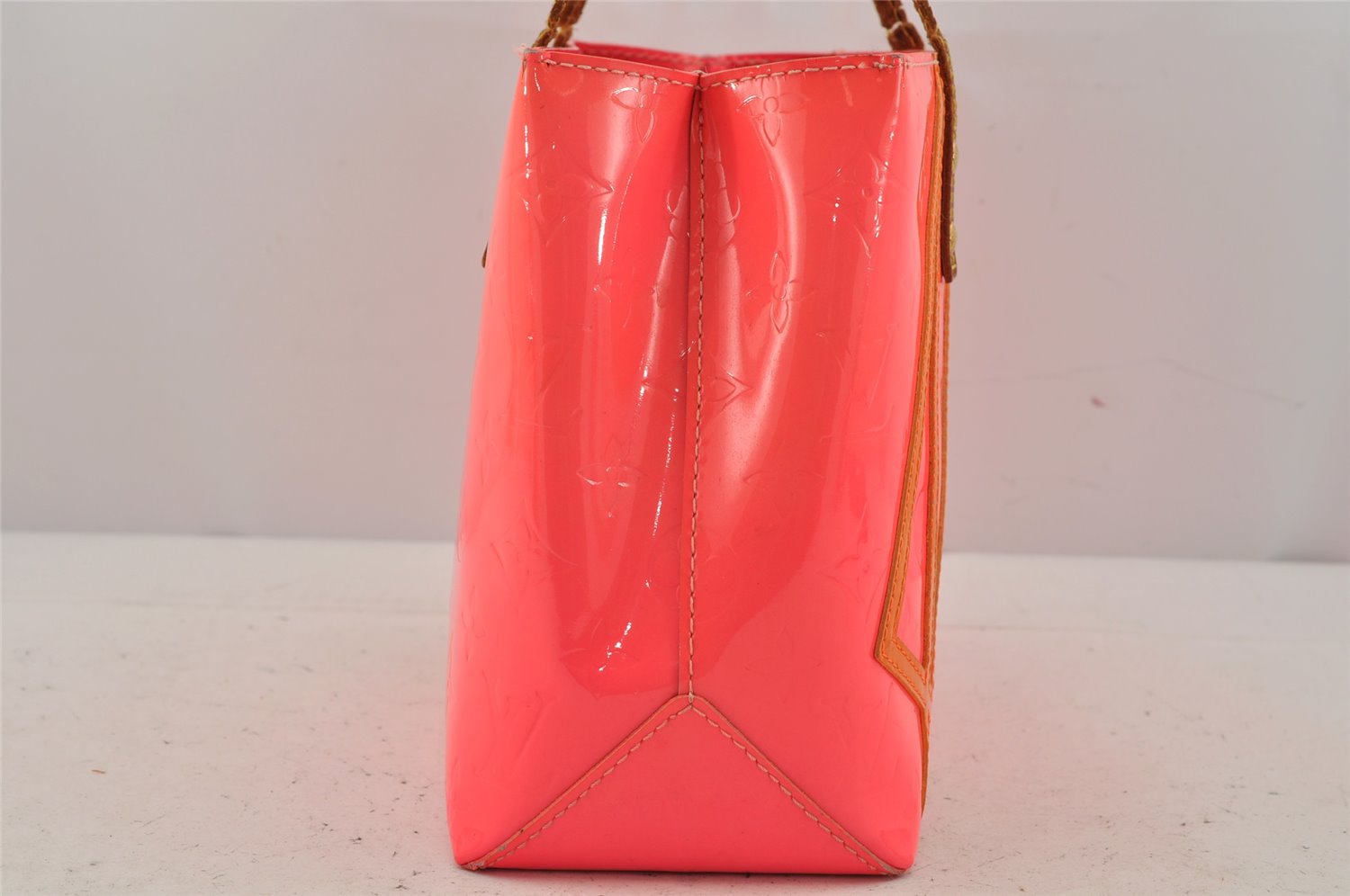 Authentic Louis Vuitton Vernis Fluo Reade PM Hand Bag Pink M91903 LV Junk 0584K