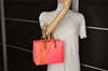 Authentic Louis Vuitton Vernis Fluo Reade PM Hand Bag Pink M91903 LV Junk 0584K