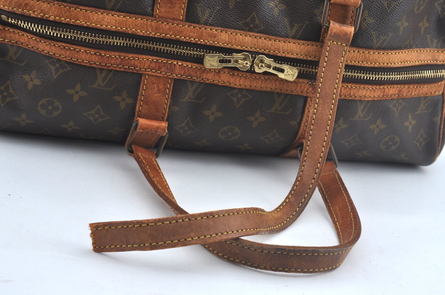 Authentic Louis Vuitton Monogram Sac Souple 45 Hand Boston Bag M41624 Junk 0588I